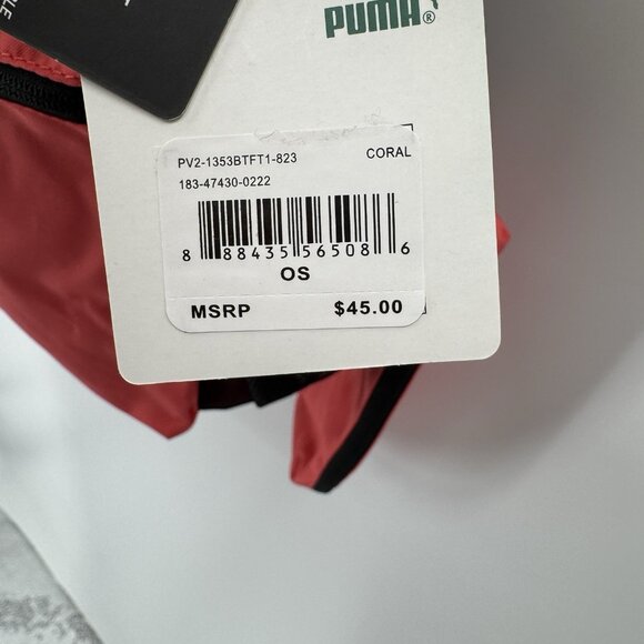 Puma Rhythm Backpack & Pencil Pouch In Coral Pink Girl/Woman School Gym - Picture 9 of 16